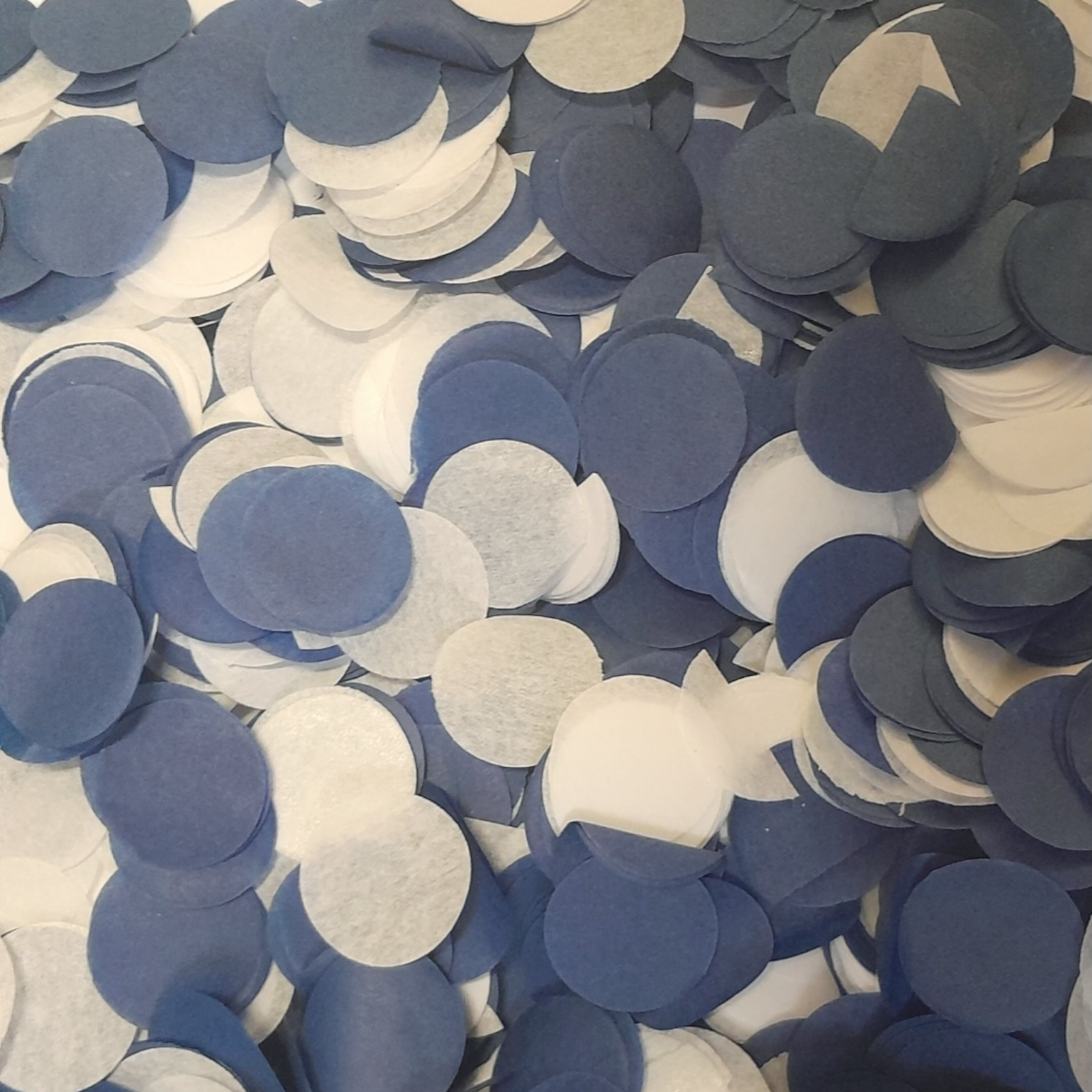 Navy Blue & White Tissue Paper Confetti Circles