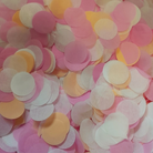 A mix of Pink, White & Peach Coloured Tissue Paper Confetti Circles.