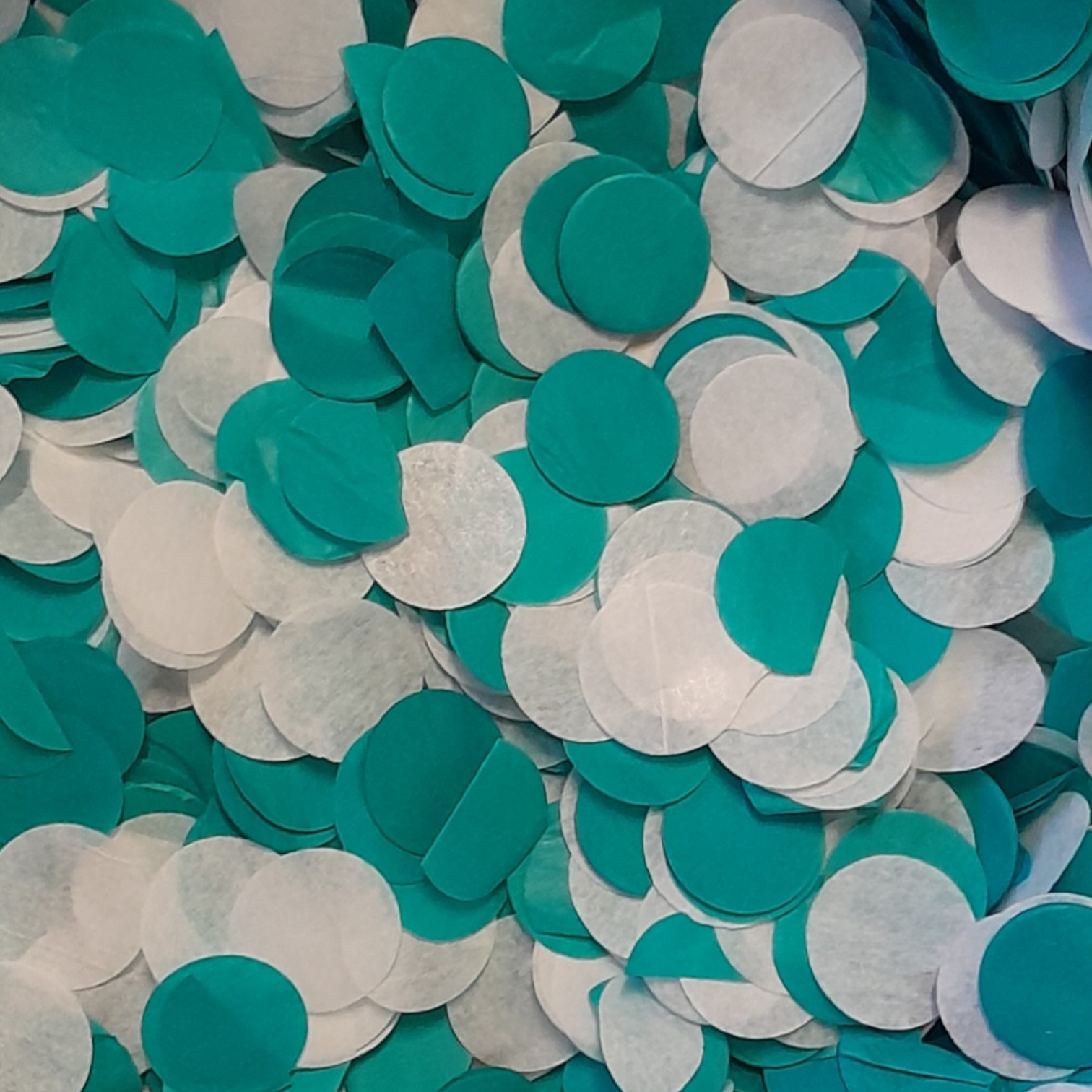 Teal & White Tissue Paper Confetti Circles