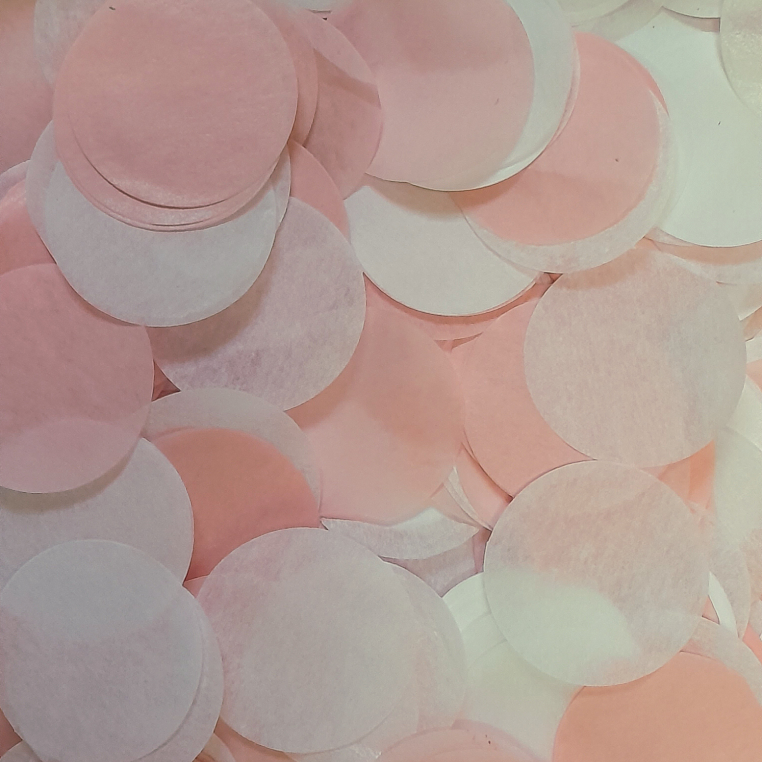 Pink & White Large Tissue Paper Confetti Circles