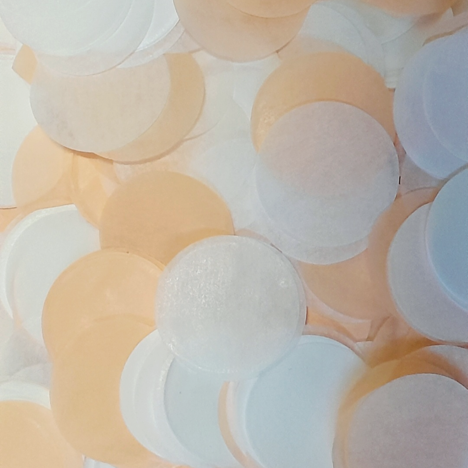 Peach & White Large Tissue Paper Confetti Circles