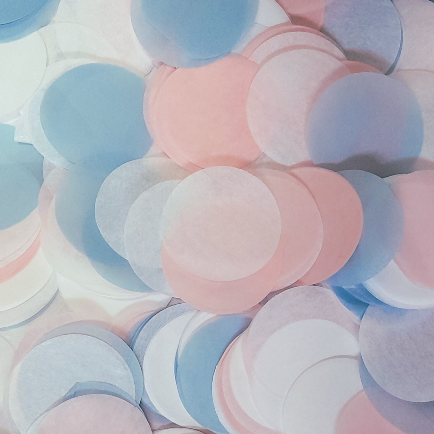 Pink, Blue & White Large Tissue Paper Confetti Circles