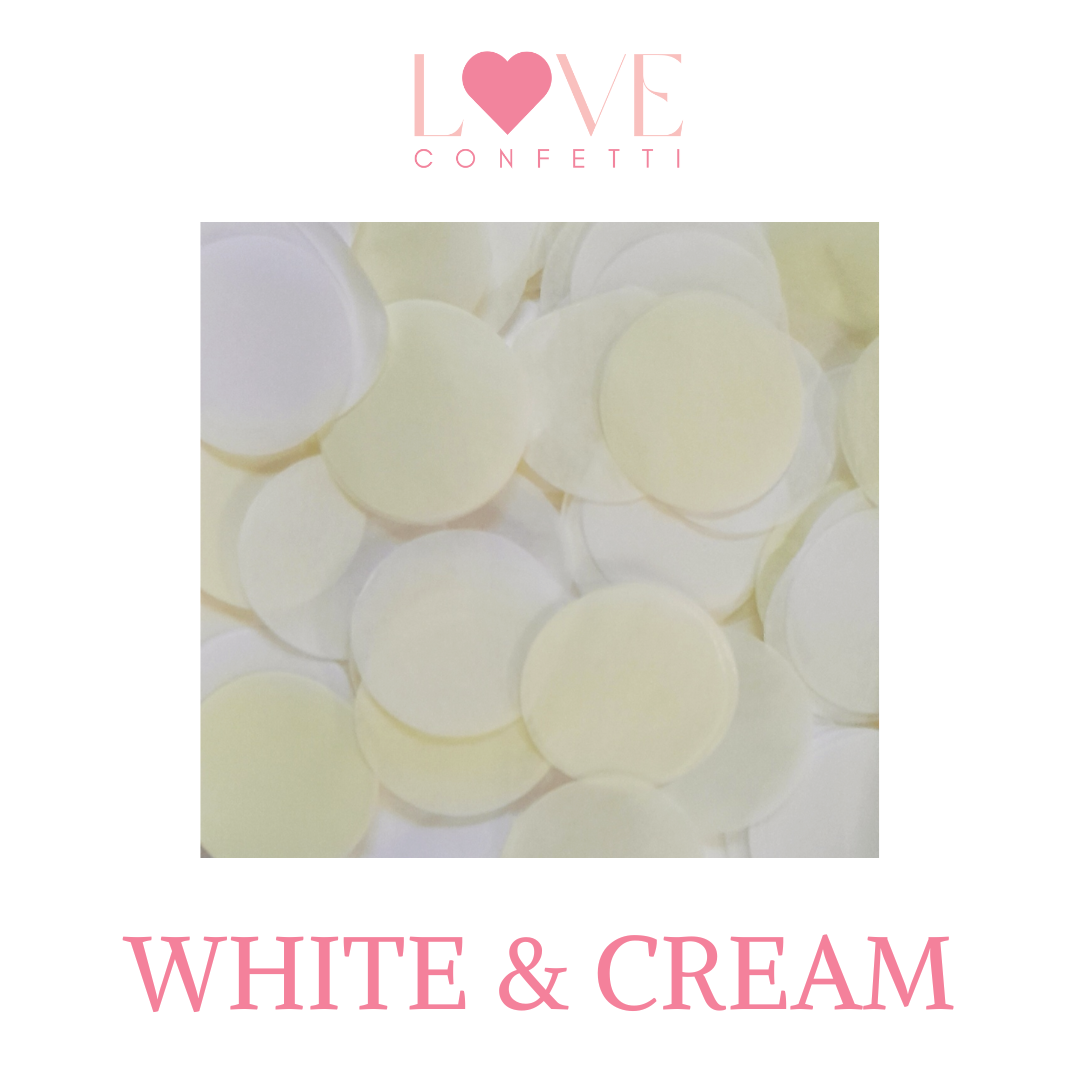 Biodegradable Wedding Confetti Cream & White Large Tissue Paper Confetti Circles